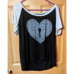 Torrid heart cold shoulder shirt